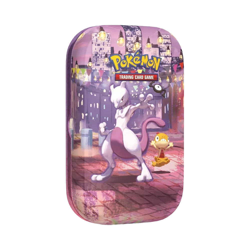 【30C0MT01】 Pokémon TCG: Megaevoluzione (Versione inglese) Mini Tin 30° CELEBRATION (Mewtwo&Scraggy)