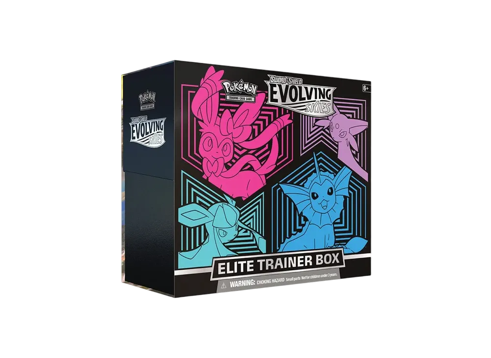 Pokemon Card Game English Version Sword & Shield Evolving Skies Elite Trainer Box (Glaceon, Vaporeon, Sylveon, Espeon) en-EVS-ETB1
