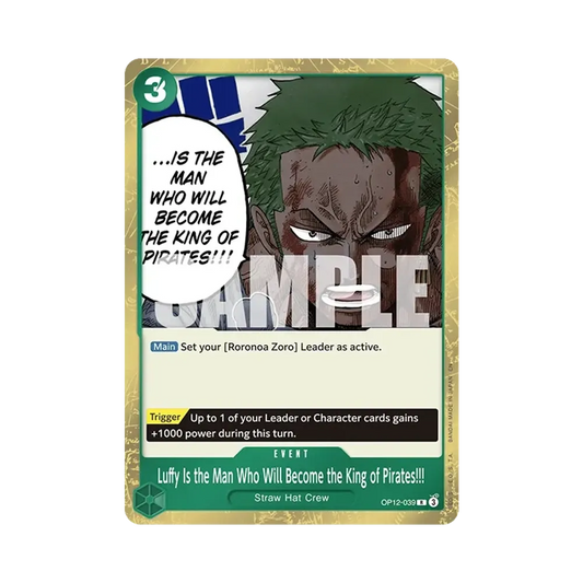 【Roh】 Luffy ist der Mann, der König der Piraten werden wird!!! R [OP12-039][Englische Version](Boosterpack OP012 "LEGACY OF THE MASTER