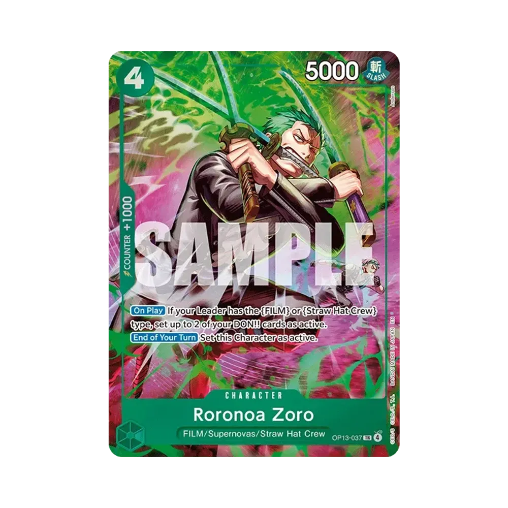 【PSA10】 Roronoa Zoro TR [OP13-037][English Version](Booster Pack OP015 "ADVENTURE ON THE ISLAND OF GOD