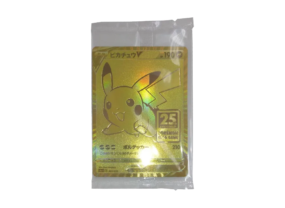 【Raw】 PikachuV PlasticSealed [S8a-G 001/015](25th Anniversary Golden Box)