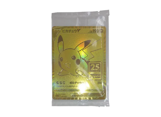 【Raw】 PikachuV PlasticSealed [S8a-G 001/015](25th Anniversary Golden Box)