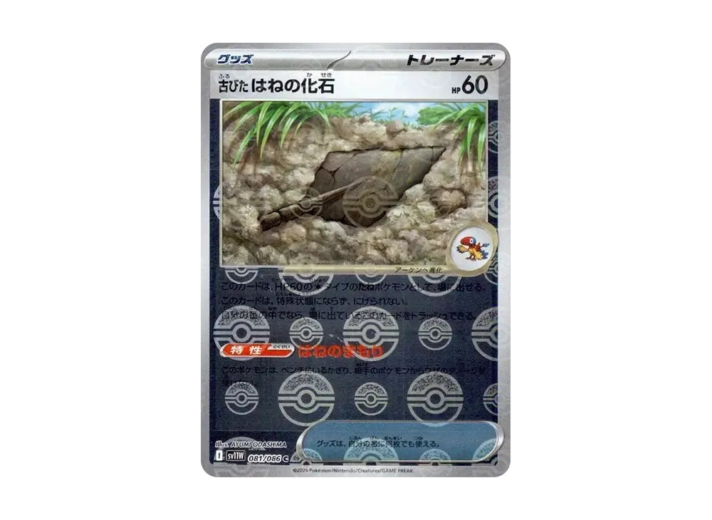 【Raw】 Antique Plume Fossil C :Poke Ball Mirror [SV11W 081/086](Expansion Pack"White Flare