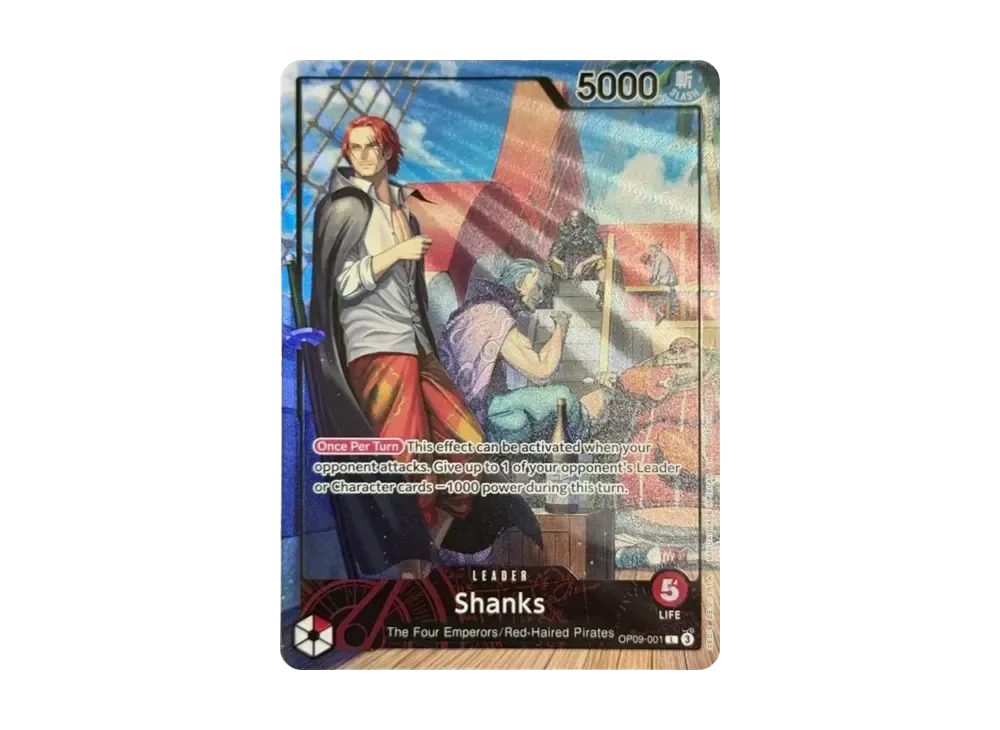 【Raw】 Shanks L [OP09-001][English Version](Promotion Card"PSALimitedCollaborationPromoCard