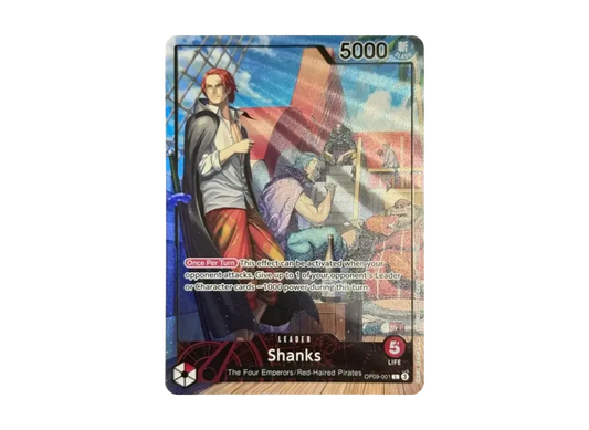 【Raw】 Shanks L [OP09-001][English Version](Promotion Card"PSALimitedCollaborationPromoCard