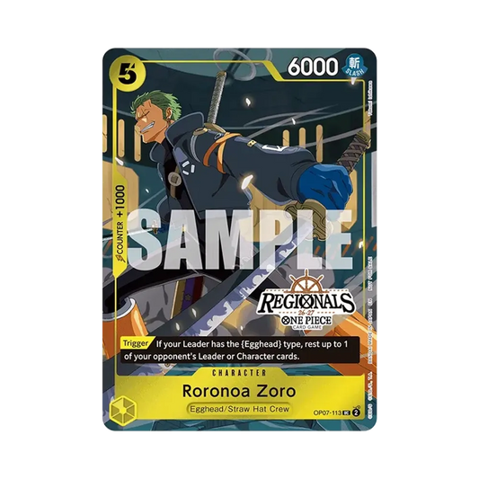 【Raw】 Roronoa Zoro UC :Premio partecipazione [OP07-113][Versione inglese](Carta promozionale"Pacchetto commemorativo regionale di partecipazione 2026 Vol.1