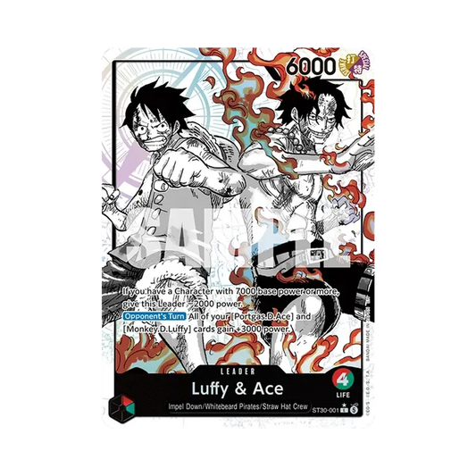 【PSA10】 Luffy & Ace L0P [ST30-001][Versione inglese](Starter Deck EX"Luffy & Ace