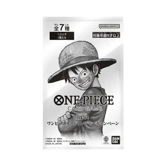 Carta promozionale del 3° anniversario di ONE PIECE Card Game! Campagna Card Treasure di ONE PIECE