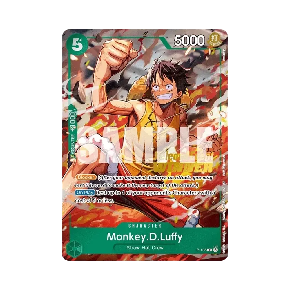 【Raw】 Monkey.D.Luffy P :Premio Vincitore [P-135][Versione Inglese](Carta Promo "Evento di Rilascio OP016
