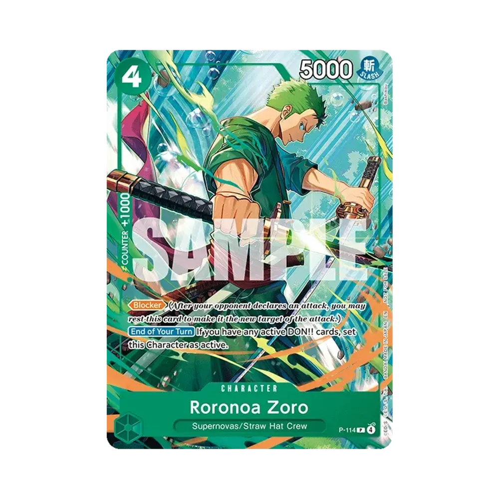 【PSA10】 Roronoa Zoro P [P-114][English Version](Promo Card"Shikago Komikku&EntaTeimentoekisupo 2026