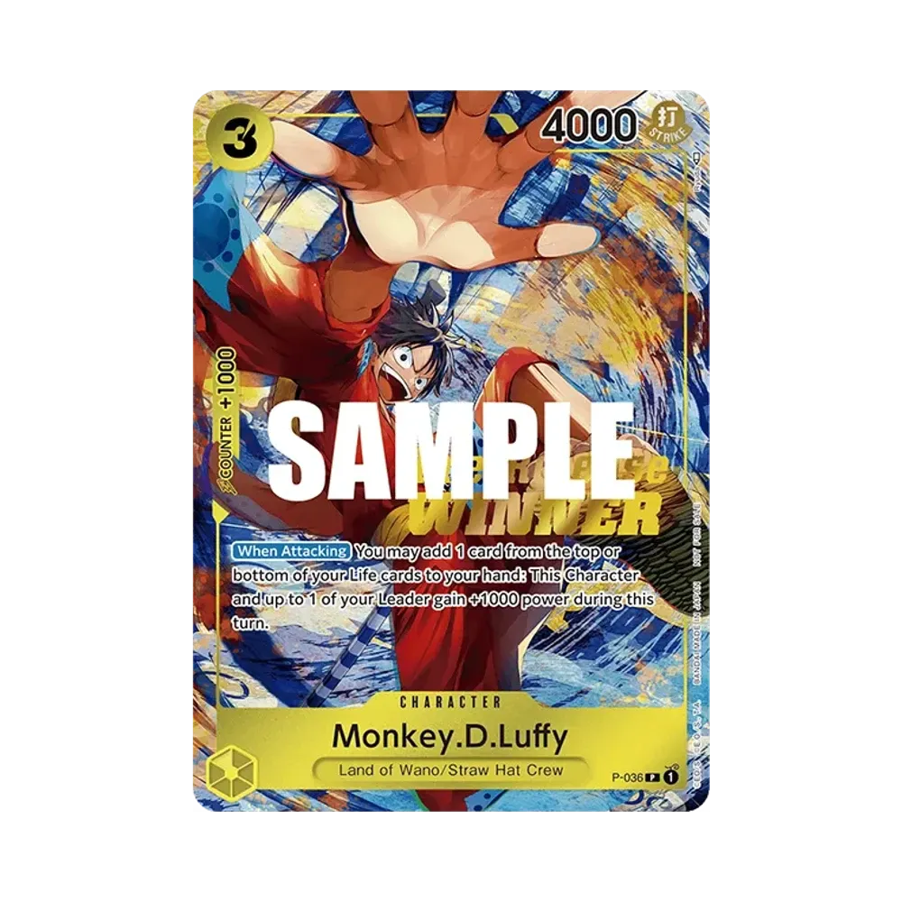 【Roh】 Monkey.D.Luffy P [P-036][Englische Version](Promokarte "OP004 Pre-Release-Turnier