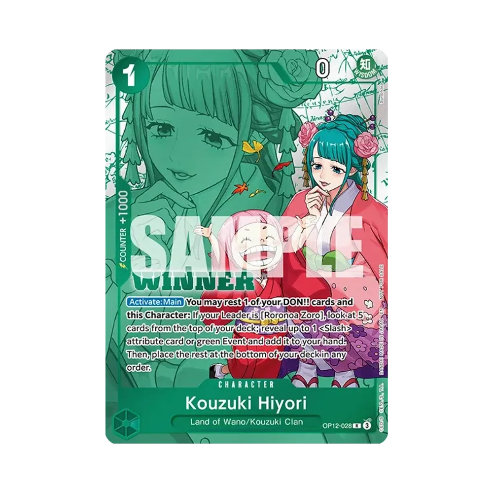 【Raw】 Kouzuki Hiyori R [OP12-028][Versione inglese](Carta promozionale "Winner Pack 2026 Vol.1