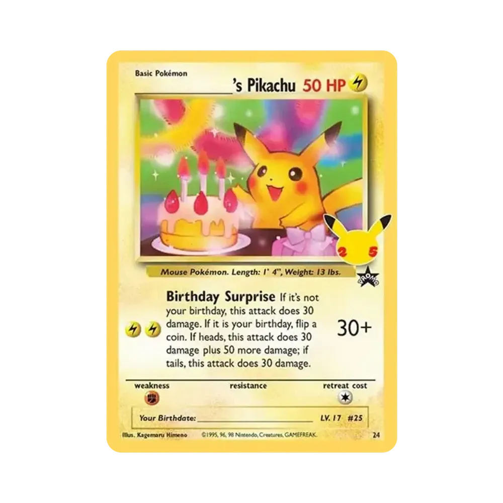 【Raw】 _ di Pikachu(BirthdayPikachu) [Versione inglese](Sword & Shield"Celebrations