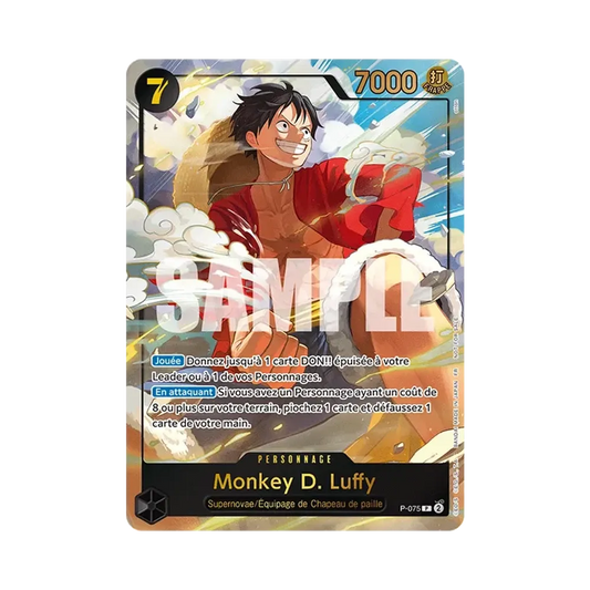 【Raw】 Monkey.D.Luffy P [P-075][Versione francese](Carta promozionale "JiyapanEKiSuPoLimited