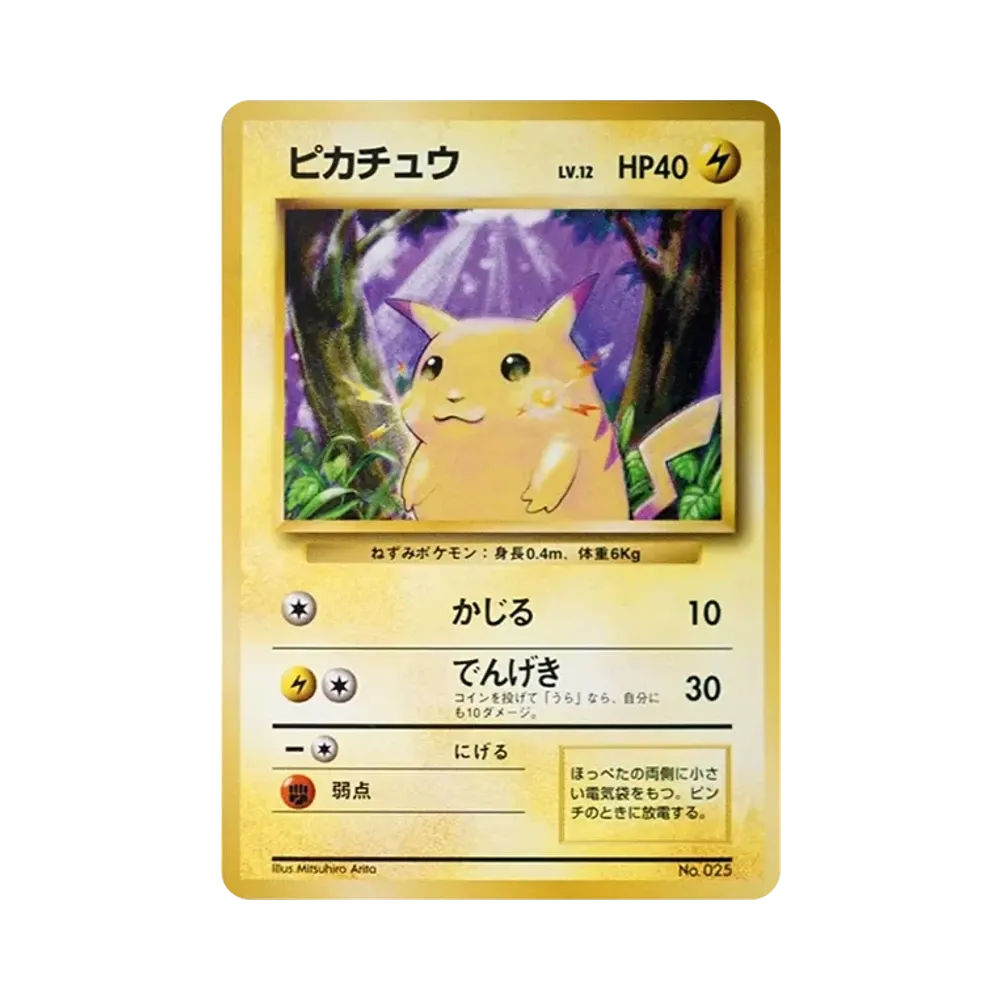 【Raw】 Pikachu : Vecchio Dorso [PMCG101](Espansione "Pokemon Card Game" 1ª Edizione)