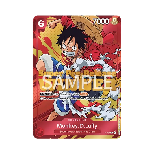 【Raw】 Monkey.D.Luffy P [P-001][Versione inglese](Carta promozionale "Super Pre0Release0Release