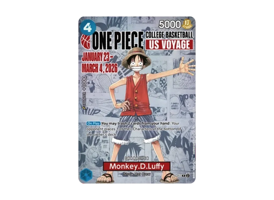 【PSA10】 Monkey D. Luffy: P (Opened) [P-055] [English Version] (Promotional Card "One Piece College Basketball: US Voyage")