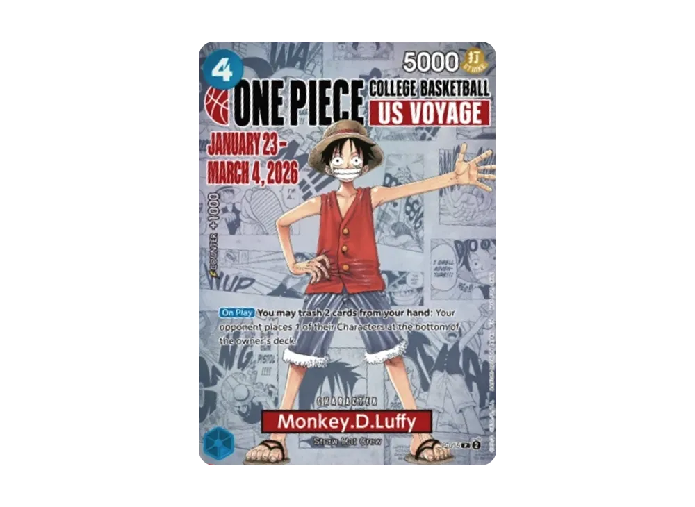【Raw】 Monkey.D.Luffy:P (Opened) [P-055][English Version](Promotion Card"ONE PIECE College Basketball:USVoyage