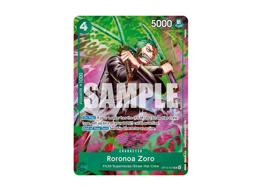 【Raw】 Roronoa Zoro TR [OP13-037][English Version](Booster Pack "ADVENTURE ON THE ISLAND OF GOD)