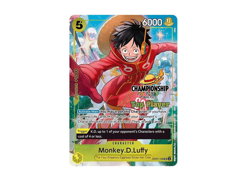 【PSA10】 Monkey.D.Luffy SR [OP07-109] English Version (Promo Card "Championship 25-26 Top Player Pack")