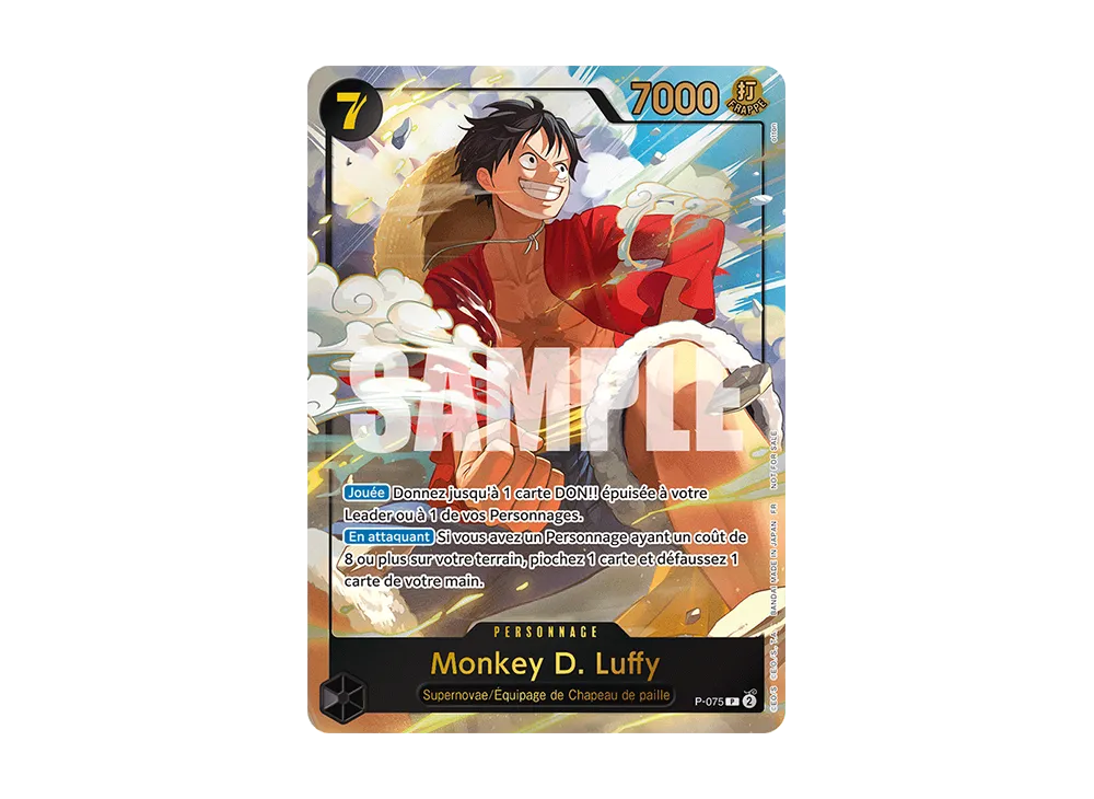 【Raw】 Monkey D. Luffy P [P-075][French Version](Promotion Card "JiyapanEKiSuPoLimited)