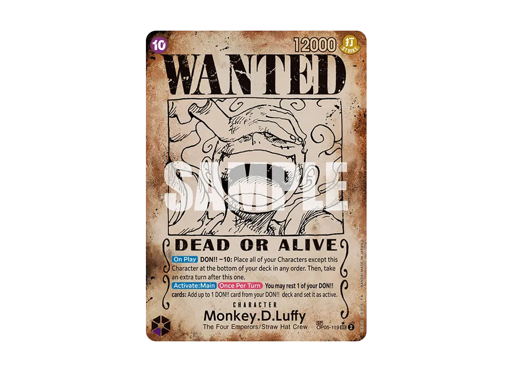【PSA10】 Monkey.D.Luffy:Wanted Poster SEC-SPC [OP05-119] English Version (Booster Pack "AWAKENING OF THE NEW ERA")