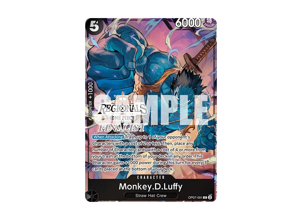 【Raw】 Monkey.D.Luffy R [OP07-091][English Version](Promotion Card"OflaInRegional FinalistCard Set 2024 Vol.3