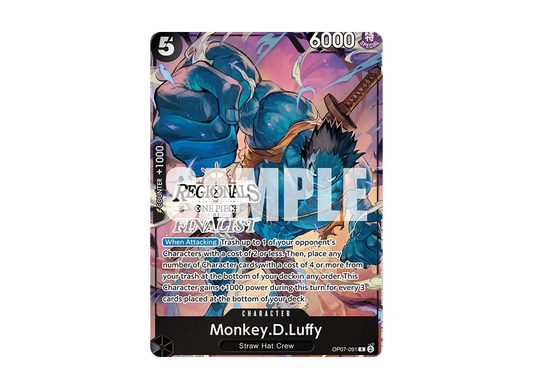 【Raw】 Monkey.D.Luffy R [OP07-091][English Version](Promotion Card"OflaInRegional FinalistCard Set 2024 Vol.3