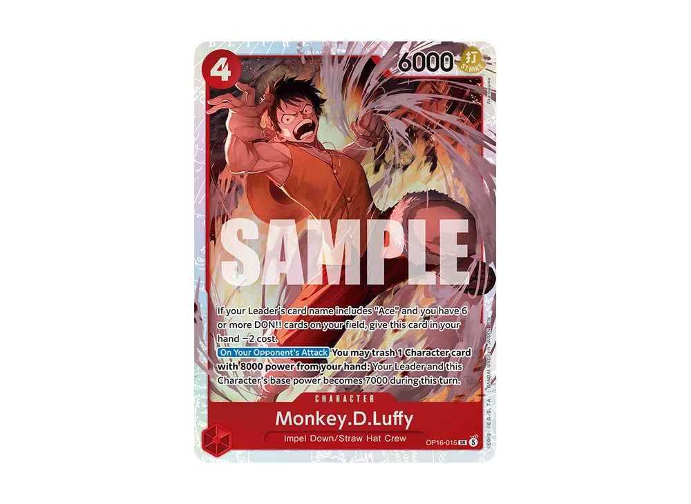 【Raw】 Monkey.D.Luffy SR [OP16-015][English Version](Booster Pack"THE TIME OF DECISIVE BATTLE