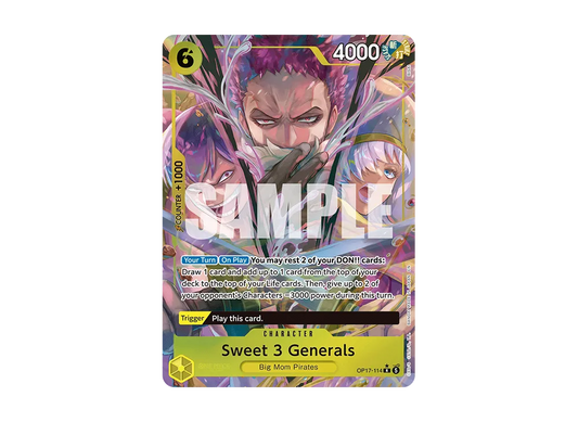 【Raw】 Sweet 3 Generals R-P [OP17-114] [English Version] (Booster Pack The Strongest Warrior in the World)