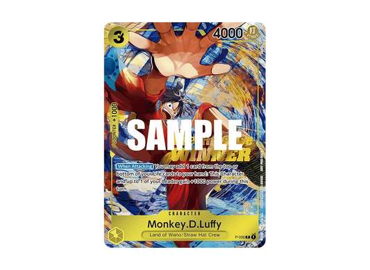 【Raw】 Monkey.D.Luffy:Silver Foil + Gold Stamp P [P-036][English Version](Promotion Card"OP‐04 Pre-Release Tournament