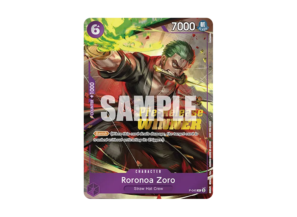 【Raw】 Roronoa Zoro P [P-045][English Version](Promotion Card"OP‐06 Pre-Release Tournament