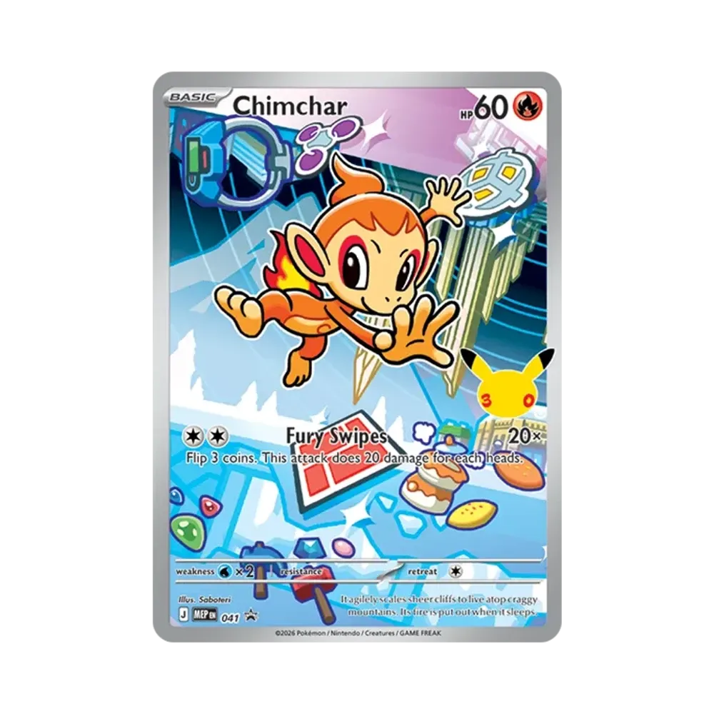 【Raw】 Chimchar [MEP EN 041][English Version](Mega Evolution"First Partner Illustration Collection Set Series1