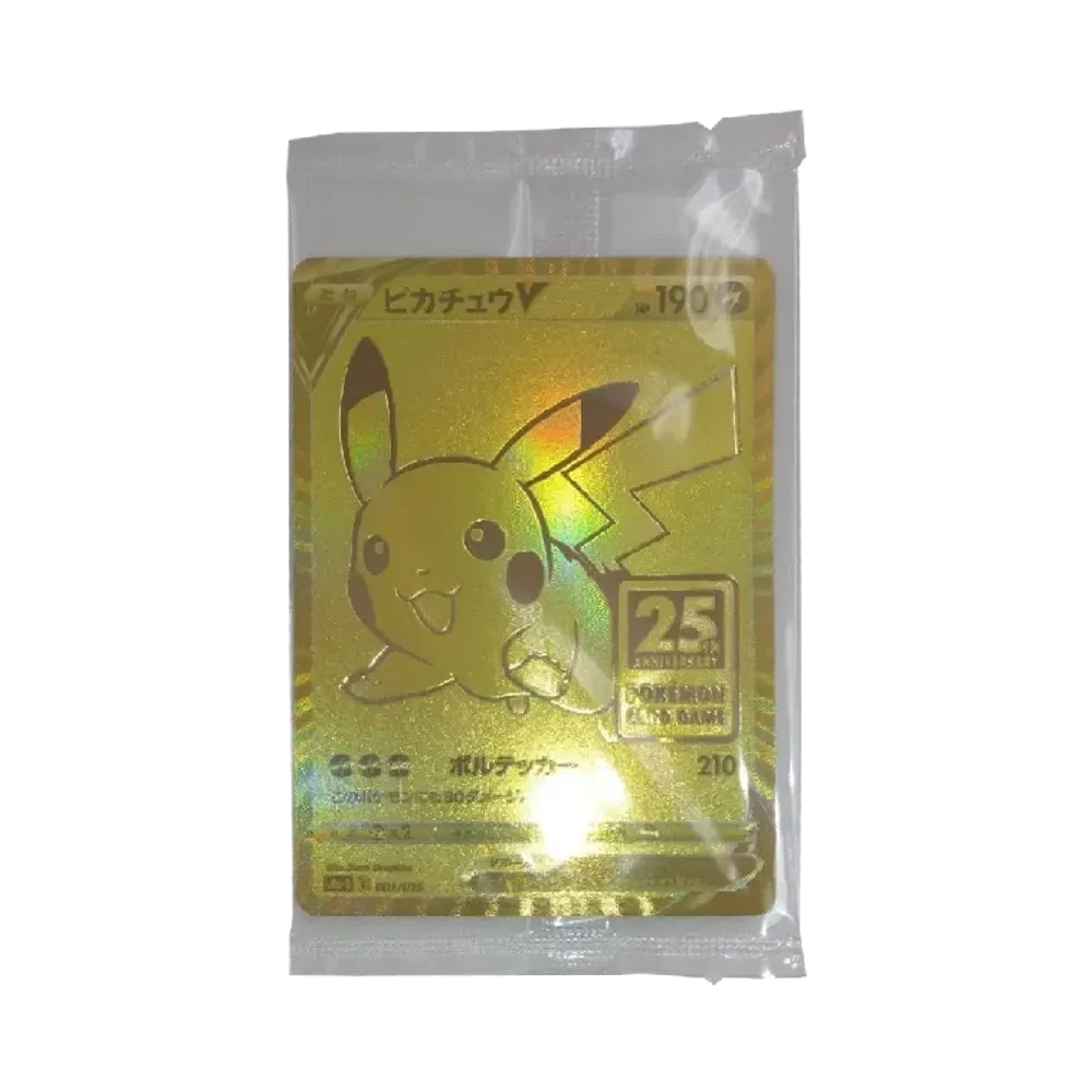 【Raw】 PikachuV PlasticSealed [S8a0G 001/015](25th Anniversary Golden Box)