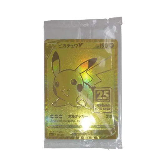 【Raw】 PikachuV PlasticSealed [S8a0G 001/015](25th Anniversary Golden Box)