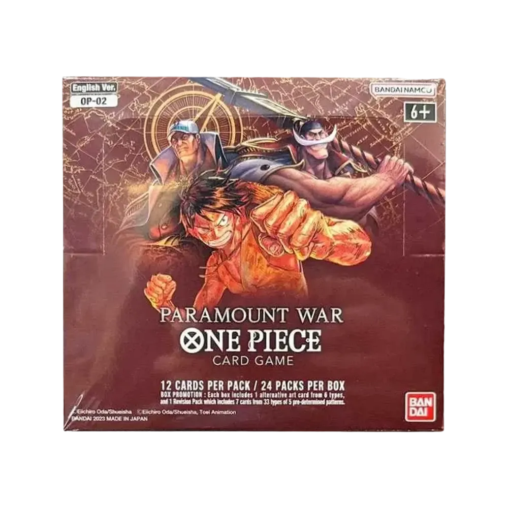 【For pricing, please contact us via Instagram DM】 OP-02 ONE PIECE Card Game Booster Pack Paramount War English Version Box