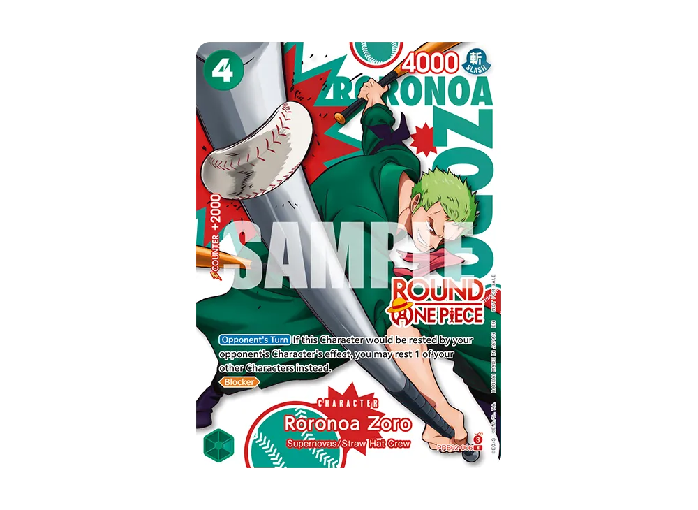【Raw】 Roronoa Zoro R [PRB02-006][English Version](Promotion CardROUND1 Promotion Pack)