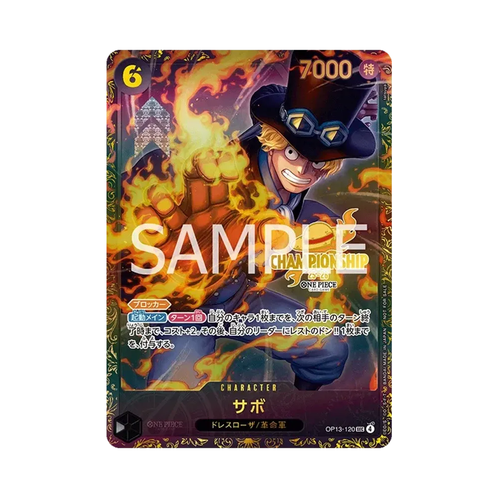 【Roh】 Sabo SEC [OP13-120] (Promokarte „Saison 2 Regional Finals Top-Platzierung-Preis