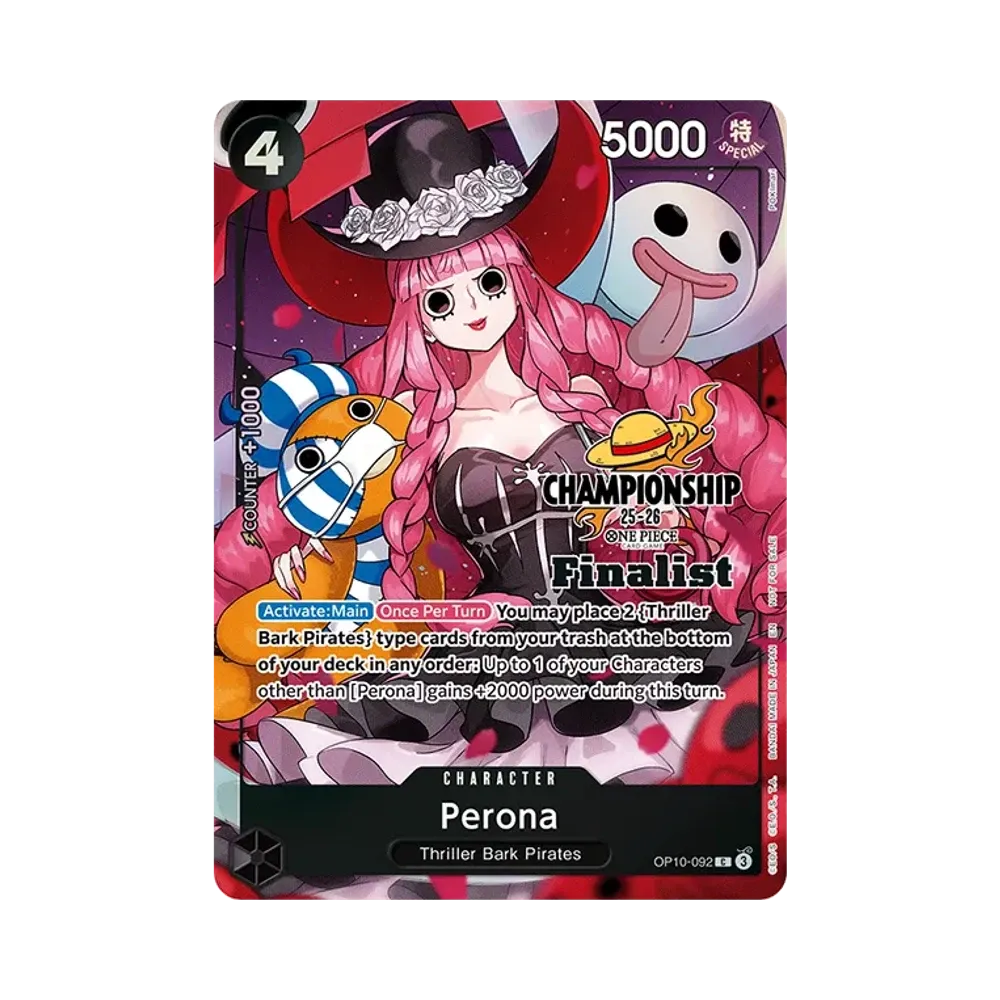 【PSA10】 Perona C [OP10-092][Englische Version](Promokarte "Championship 25026 Finalist-Kartenset1