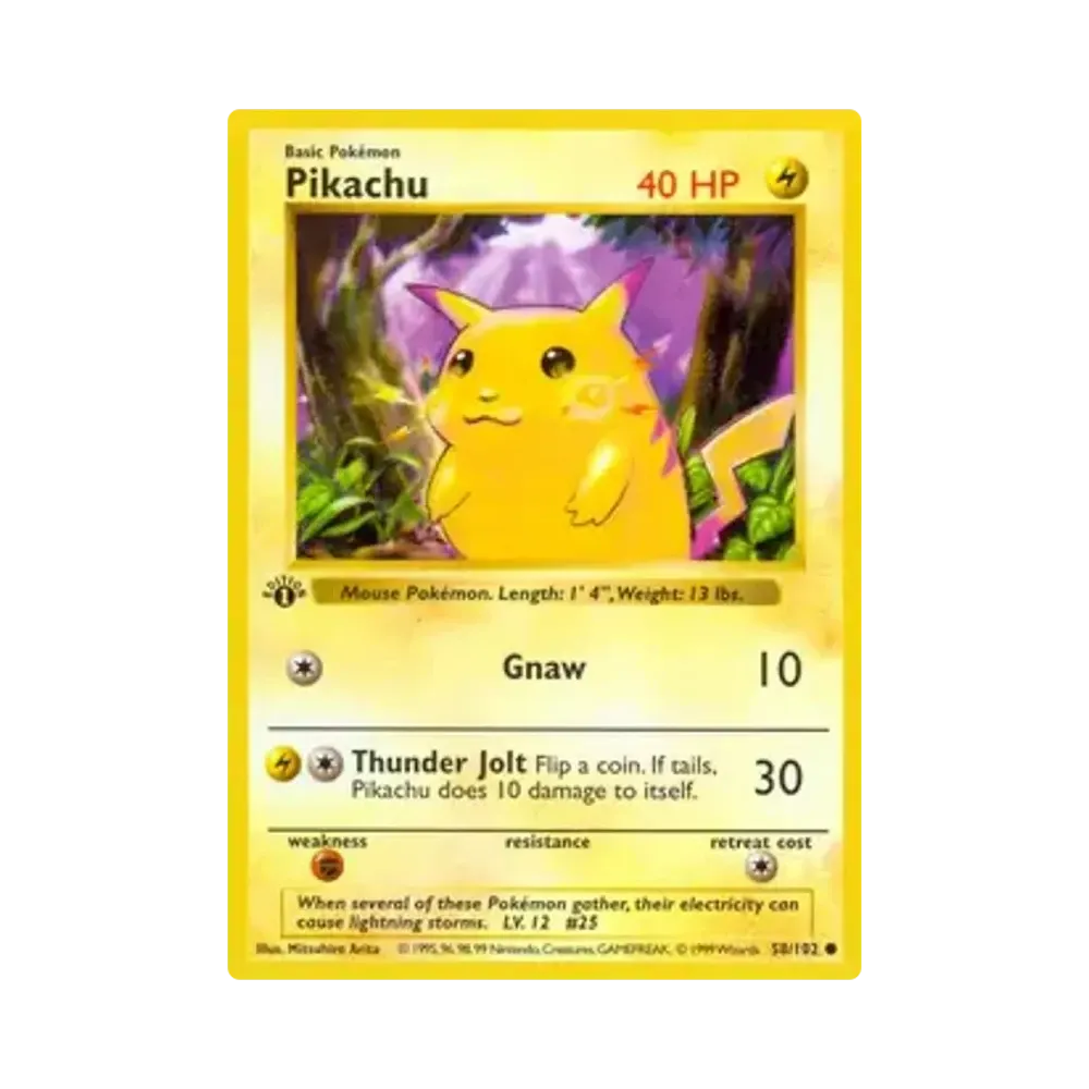 【Raw】 Pikachu C [58/102][English Version](Base Set 1st Edition)