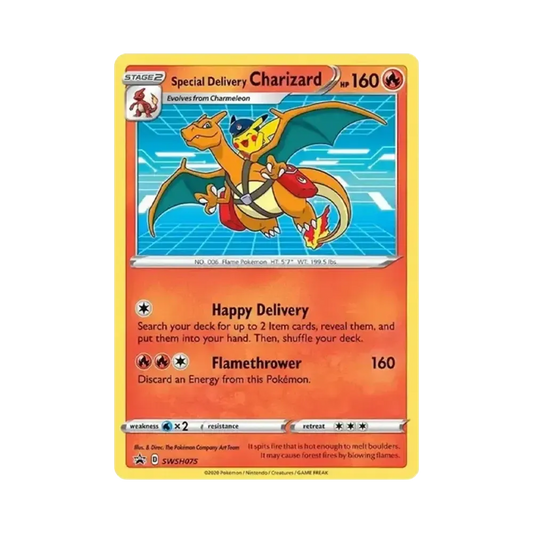 【Raw】 SpecialDeliveryCharizard P [SWSH075][Versione inglese](Sword & Shield"2022 Pokemon Center UK SpecialPromo