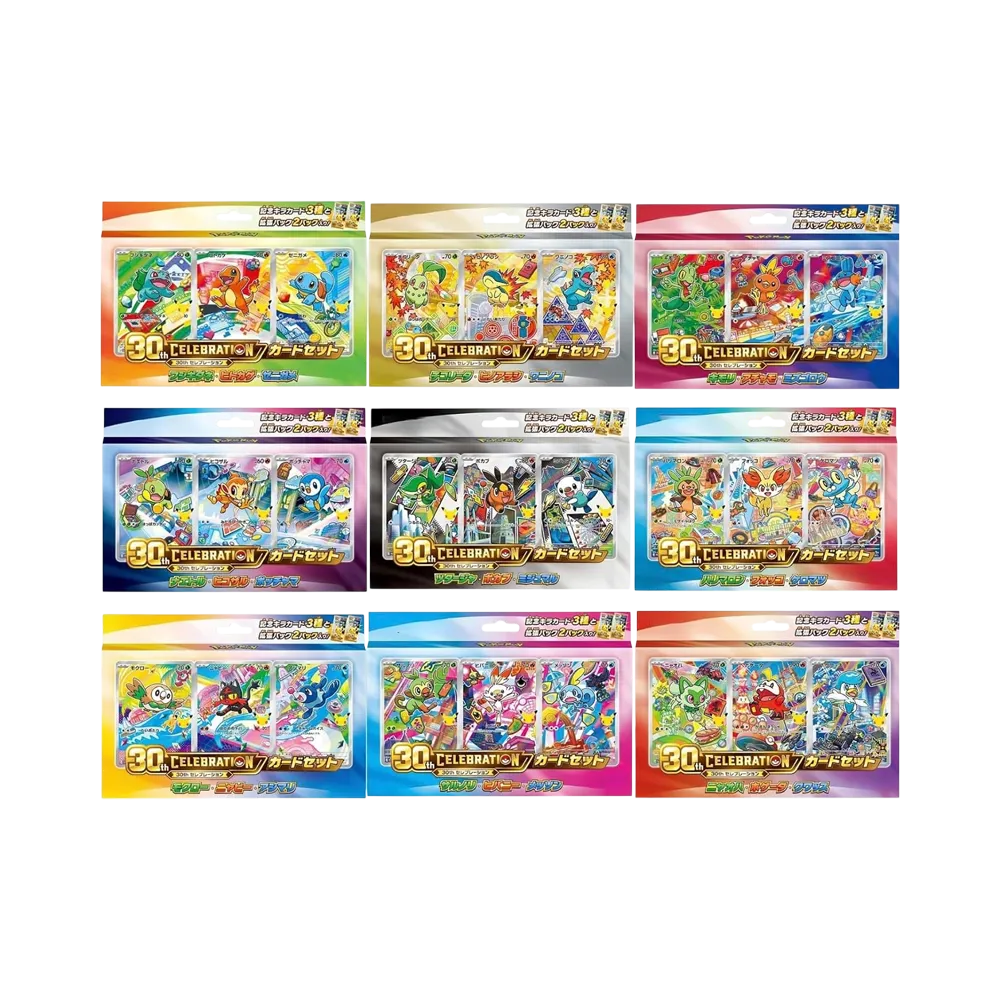 【M6a】 Pokémon-Sammelkartenspiel: Mega-Entwicklung 30. Jubiläum – Kartenset mit 9 Varianten