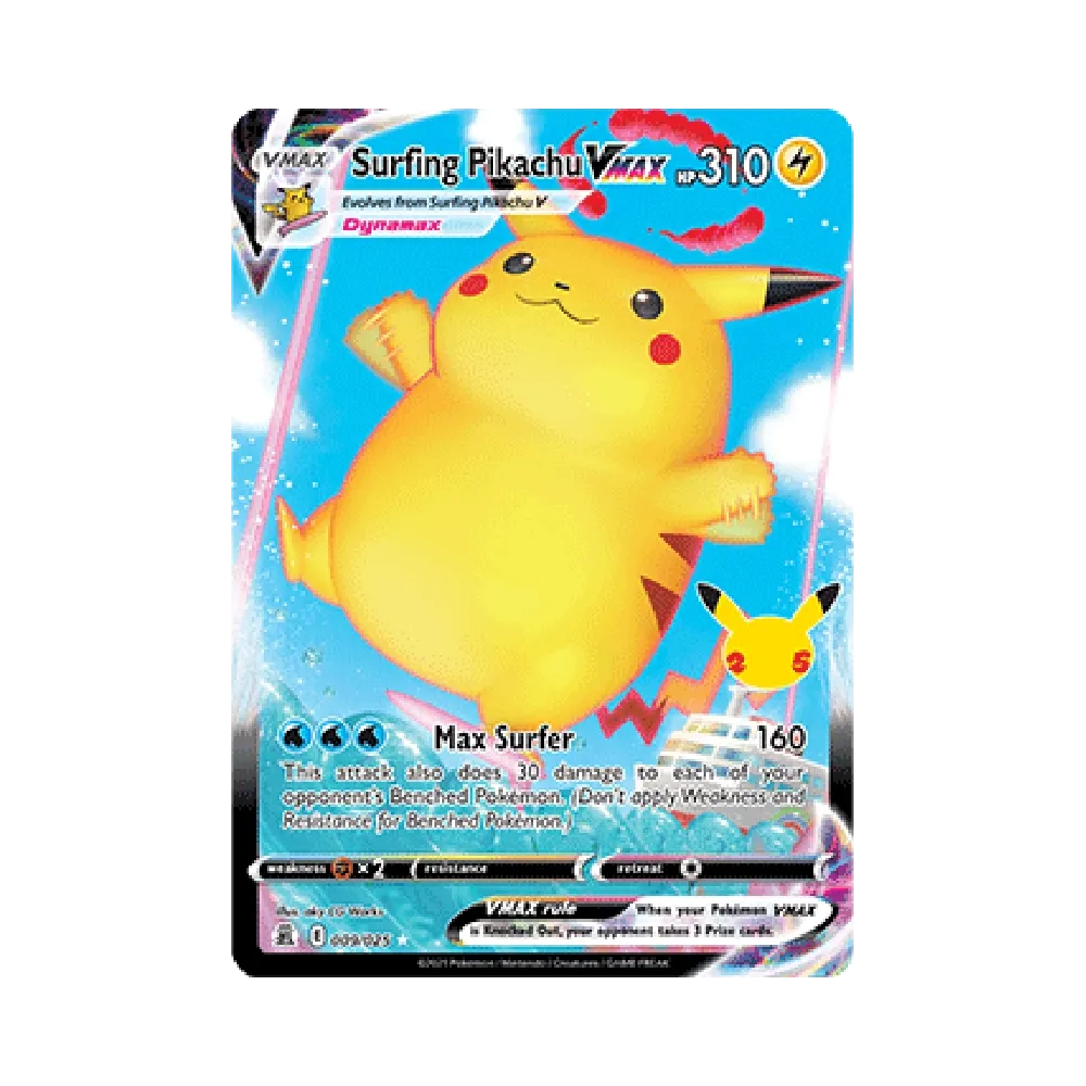 【PSA10】 Pikachu VMAX che fa surf R:Holo [009/025]【Versione inglese】(Spada e Scudo "Celebrations")