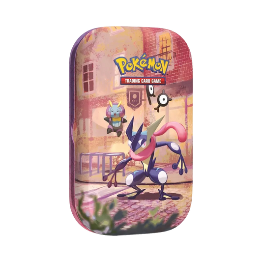 【30C0MT01】 Pokémon TCG: Megaevoluzione (Versione inglese) Mini Tin 30° CELEBRATION (Greninja&Alolan Nymble)