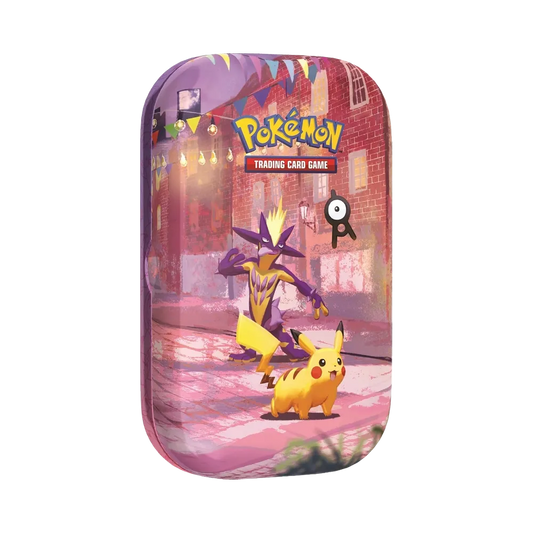 【30C0MT01】 Pokémon TCG: Megaevoluzione (Versione inglese) Mini Tin 30° CELEBRATION (Pikachu&Toxtricity)