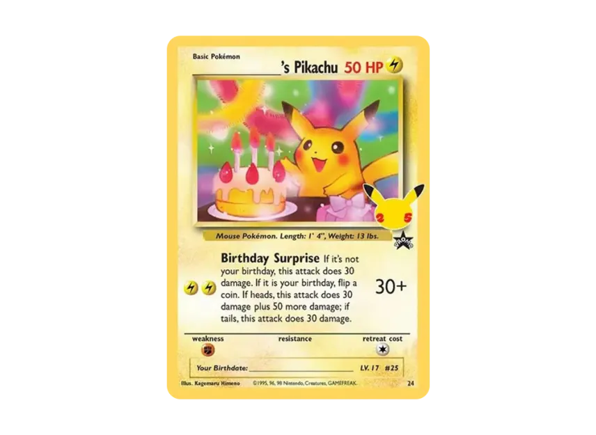 【PSA10】 _Pikachu (Birthday Pikachu) [English Version] (Sword & Shield "Celebrations")