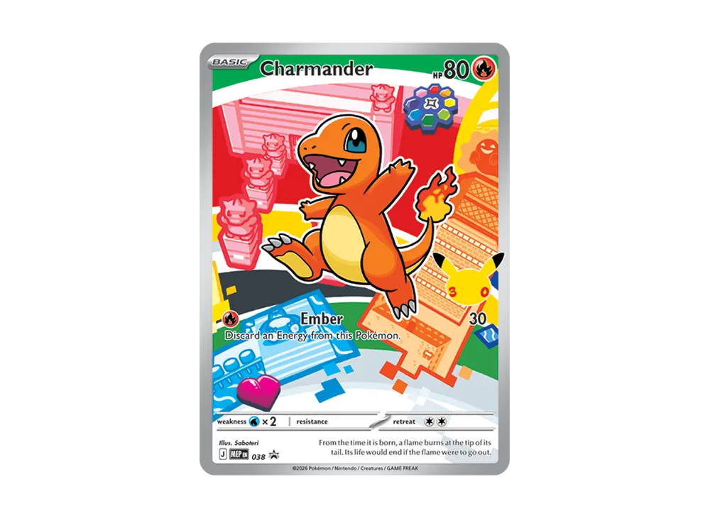 【Raw】 Charmander P [MEP EN 038][English Version](MEGA Evolution"First Partner Illustration Collection Set Series 1