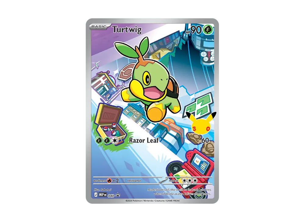【Raw】 Turtwig P [MEP EN 040][English Version](MEGA Evolution"First Partner Illustration Collection Set Series 1