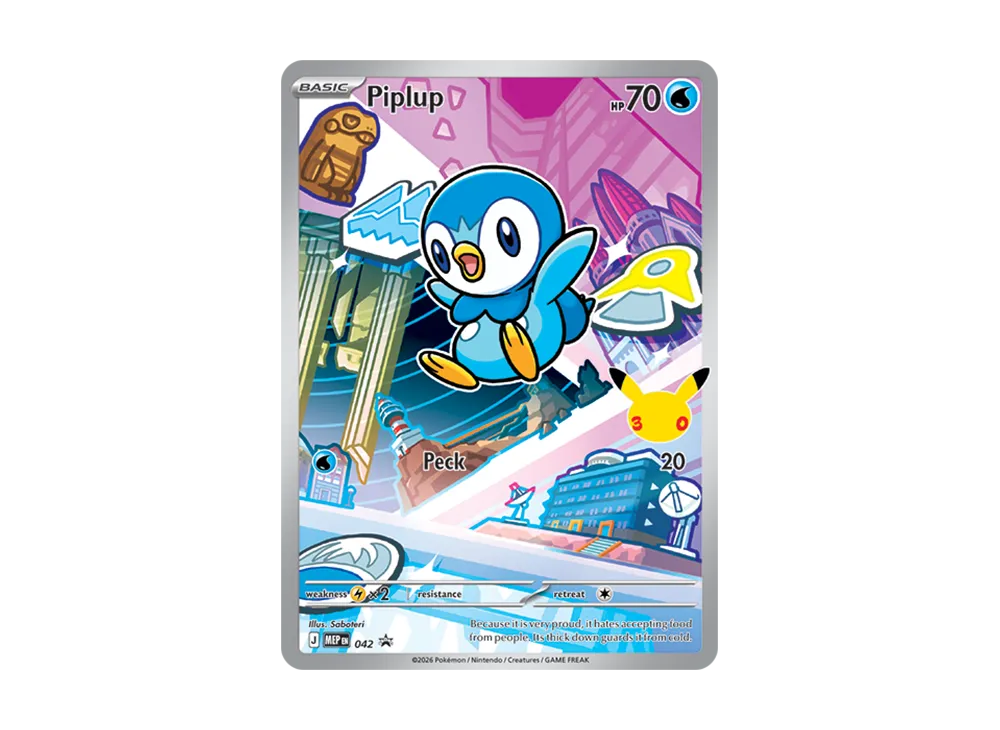 【Raw】 Piplup P [MEP EN 042][English Version](MEGA Evolution"First Partner Illustration Collection Set Series 1