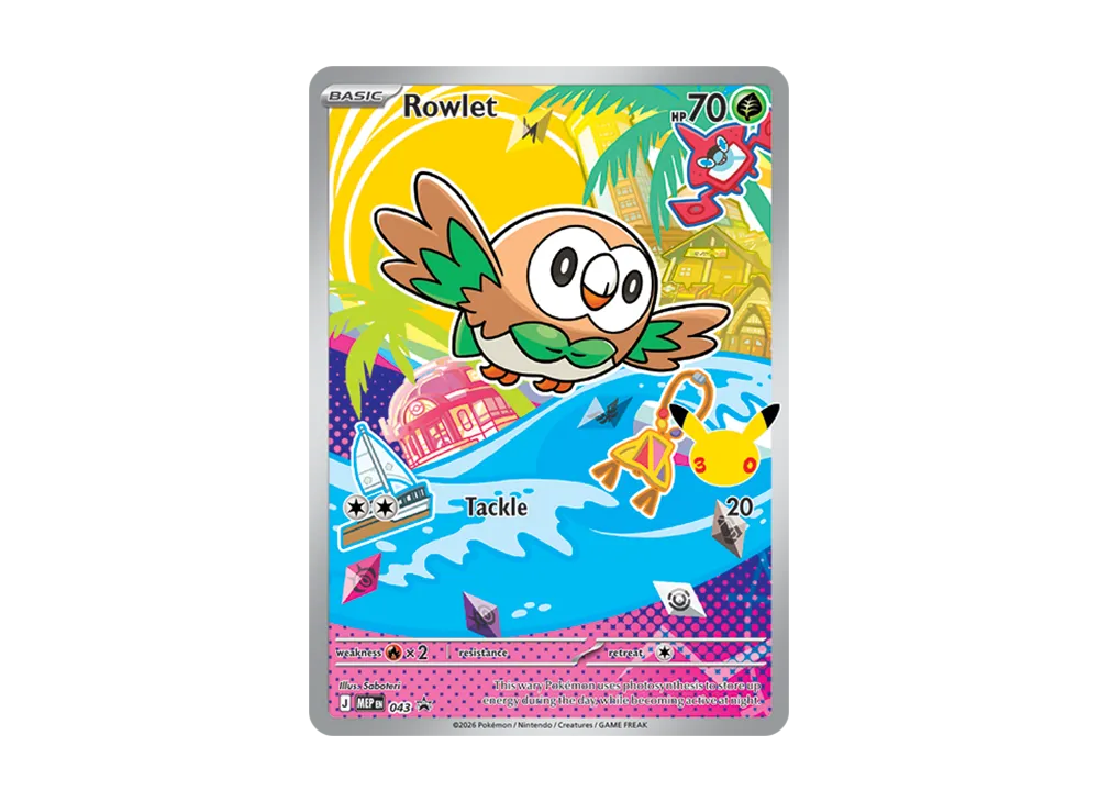 【Raw】 Rowlet P [MEP EN 043][English Version](MEGA Evolution"First Partner Illustration Collection Set Series 1